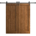 Modern Double Barn Door 56 x 96 inches | Ego 5006 Painted White Oak | 13FT Rail Track Set | Solid Panel Interior Doors EGO Cognac Oak