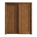 Sliding Closet Bypass Doors 36 x 84 inches | Ego 5006 Painted White Oak | Rails Hardware Set | Wood Solid Bedroom Wardrobe Doors EGO Cognac Oak