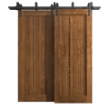 Sliding Closet Barn Bypass Doors 36 x 96 inches | Ego 5006 Cognac Oak Veneer | Modern 6.6ft Rails Hardware Set | Wood Solid Bedroom Wardrobe Doors EGO Cognac Oak