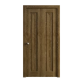 Sliding Closet Bi-fold Doors 48 x 96 inches | Ego 5006 Cognac Oak Veneer | Sturdy Tracks Moldings Trims Hardware Set | Wood Solid Bedroom Wardrobe Doors EGO Marble Oak