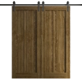 Modern Double Barn Door 36 x 80 inches | Ego 5006 Painted White Oak | 13FT Rail Track Set | Solid Panel Interior Doors EGO Marble Oak