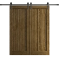 Modern Double Barn Door 72 x 84 inches | Ego 5006 Painted White Oak | 13FT Rail Track Set | Solid Panel Interior Doors EGO Marble Oak