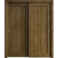 Sliding Closet Bypass Doors 36 x 80 inches | Ego 5006 Painted White Oak | Rails Hardware Set | Wood Solid Bedroom Wardrobe Doors EGO Marble Oak