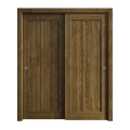 Sliding Closet Bypass Doors 36 x 84 inches | Ego 5006 Painted White Oak | Rails Hardware Set | Wood Solid Bedroom Wardrobe Doors EGO Marble Oak