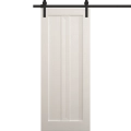 Modern Barn Door 18 x 80 inches | Ego 5006 Painted White Oak | 6.6FT Rail Track Heavy Hardware Set | Solid Panel Interior Doors EGO Painted White Oak