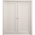 Sliding French Double Pocket Doors 36 x 80 inches | Ego 5006 Cognac Oak Veneer | Kit Rail Hardware | Solid Wood Interior Bedroom Modern Doors EGO Painted White Oak