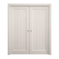 Sliding French Double Pocket Doors 72 x 96 inches | Ego 5006 Cognac Oak Veneer | Kit Rail Hardware | Solid Wood Interior Bedroom Modern Doors EGO Painted White Oak