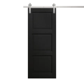 Modern Barn Door 32 x 80 inches | Ego 5010 Painted Black Oak | 6.6FT Silver Rail Track Heavy Hardware Set | Solid Panel Interior Doors EGO Painted Black Oak