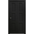 Sliding Closet Bi-fold Doors 36 x 80 inches | Ego 5010 Cognac Oak Veneer | Sturdy Tracks Moldings Trims Hardware Set | Wood Solid Bedroom Wardrobe Doors EGO Painted Black Oak