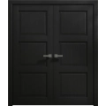 Interior Solid French Double Doors 36 x 80 inches | Ego 5010 Marble Oak | Wood Interior Solid Panel Frame | Closet Bedroom Modern Doors EGO Painted Black Oak