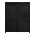 Sliding Closet Bypass Doors 84 x 96 inches | Ego 5010 Cognac Oak Veneer | Rails Hardware Set | Wood Solid Bedroom Wardrobe Doors EGO Painted Black Oak
