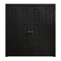 Sliding Closet Double Bi-fold Doors 72 x 84 inches | Ego 5010 Painted Grey Oak | Sturdy Tracks Moldings Trims Hardware Set | Wood Solid Bedroom Wardrobe Doors EGO Painted Black Oak