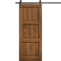 Modern Barn Door 18 x 80 inches | Ego 5010 Painted White Oak | 6.6FT Rail Track Heavy Hardware Set | Solid Panel Interior Doors EGO Cognac Oak