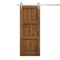 Modern Barn Door 32 x 80 inches | Ego 5010 Painted Black Oak | 6.6FT Silver Rail Track Heavy Hardware Set | Solid Panel Interior Doors EGO Cognac Oak