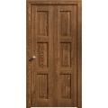 Sliding Closet Bi-fold Doors 36 x 80 inches | Ego 5010 Cognac Oak Veneer | Sturdy Tracks Moldings Trims Hardware Set | Wood Solid Bedroom Wardrobe Doors EGO Cognac Oak
