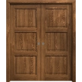 Sliding French Double Pocket Doors 36 x 80 inches | Ego 5010 Painted Black Oak | Kit Rail Hardware | Solid Wood Interior Bedroom Modern Doors EGO Cognac Oak