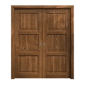 Sliding French Double Pocket Doors 60 x 80 inches | Ego 5010 Painted Black Oak | Kit Rail Hardware | Solid Wood Interior Bedroom Modern Doors EGO Cognac Oak
