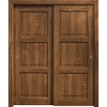 Sliding Closet Bypass Doors 36 x 80 inches | Ego 5010 Marble Oak | Rails Hardware Set | Wood Solid Bedroom Wardrobe Doors EGO Cognac Oak