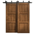 Sliding Closet Barn Bypass Doors 36 x 84 inches | Ego 5010 Painted White Oak | Modern 6.6ft Rails Hardware Set | Wood Solid Bedroom Wardrobe Doors EGO Cognac Oak