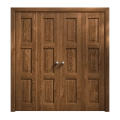 Sliding Closet Double Bi-fold Doors 72 x 84 inches | Ego 5010 Painted Grey Oak | Sturdy Tracks Moldings Trims Hardware Set | Wood Solid Bedroom Wardrobe Doors EGO Cognac Oak