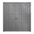Sliding Closet Double Bi-fold Doors 72 x 84 inches | Ego 5010 Painted Grey Oak | Sturdy Tracks Moldings Trims Hardware Set | Wood Solid Bedroom Wardrobe Doors EGO Painted Grey Oak