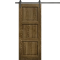 Modern Barn Door 18 x 80 inches | Ego 5010 Painted White Oak | 6.6FT Rail Track Heavy Hardware Set | Solid Panel Interior Doors EGO Marble Oak