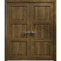 Interior Solid French Double Doors 36 x 80 inches | Ego 5010 Marble Oak | Wood Interior Solid Panel Frame | Closet Bedroom Modern Doors EGO Marble Oak