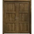 Sliding French Double Pocket Doors 36 x 80 inches | Ego 5010 Painted Black Oak | Kit Rail Hardware | Solid Wood Interior Bedroom Modern Doors EGO Marble Oak