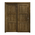 Sliding Closet Bypass Doors 48 x 96 inches | Ego 5010 Cognac Oak Veneer | Rails Hardware Set | Wood Solid Bedroom Wardrobe Doors EGO Marble Oak