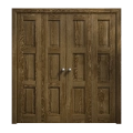 Sliding Closet Double Bi-fold Doors 72 x 84 inches | Ego 5010 Painted Grey Oak | Sturdy Tracks Moldings Trims Hardware Set | Wood Solid Bedroom Wardrobe Doors EGO Marble Oak