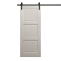 Modern Barn Door 28 x 80 inches | Ego 5010 Painted Black Oak | 6.6FT Rail Track Heavy Hardware Set | Solid Panel Interior Doors EGO Painted White Oak