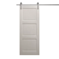 Modern Barn Door 32 x 80 inches | Ego 5010 Painted Black Oak | 6.6FT Silver Rail Track Heavy Hardware Set | Solid Panel Interior Doors EGO Painted White Oak