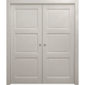 Sliding French Double Pocket Doors 36 x 80 inches | Ego 5010 Painted Black Oak | Kit Rail Hardware | Solid Wood Interior Bedroom Modern Doors EGO Painted White Oak