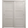 Sliding Closet Bypass Doors 36 x 80 inches | Ego 5010 Marble Oak | Rails Hardware Set | Wood Solid Bedroom Wardrobe Doors EGO Painted White Oak
