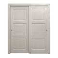 Sliding Closet Bypass Doors 84 x 96 inches | Ego 5010 Cognac Oak Veneer | Rails Hardware Set | Wood Solid Bedroom Wardrobe Doors EGO Painted White Oak