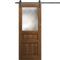 Modern Barn Door 18 x 80 inches | Ego 5011 Natural Oak | 6.6FT Rail Track Heavy Hardware Set | Solid Panel Interior Doors EGO Cognac Oak