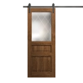 Modern Barn Door 30 x 84 inches | Ego 5011 Natural Oak | 6.6FT Rail Track Heavy Hardware Set | Solid Panel Interior Doors EGO Cognac Oak