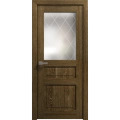 Interior Solid French Door 18 x 80 inches | Ego 5011 Cognac Oak Veneer | Single Regular Panel Frame Handle | Bathroom Bedroom Modern Doors EGO Marble Oak