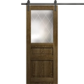Modern Barn Door 18 x 80 inches | Ego 5011 Natural Oak | 6.6FT Rail Track Heavy Hardware Set | Solid Panel Interior Doors EGO Marble Oak