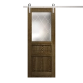 Modern Barn Door 18 x 96 inches | Ego 5011 Marble Oak | 6.6FT Silver Rail Track Heavy Hardware Set | Solid Panel Interior Doors EGO Marble Oak
