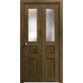 Sliding Closet Bi-fold Doors 36 x 80 inches | Ego 5011 Marble Oak | Sturdy Tracks Moldings Trims Hardware Set | Wood Solid Bedroom Wardrobe Doors EGO Marble Oak