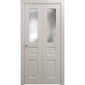 Sliding Closet Bi-fold Doors 36 x 80 inches | Ego 5011 Marble Oak | Sturdy Tracks Moldings Trims Hardware Set | Wood Solid Bedroom Wardrobe Doors EGO Painted White Oak