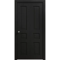 Sliding Closet Bi-fold Doors 36 x 80 inches | Ego 5012 Painted Black Oak | Sturdy Tracks Moldings Trims Hardware Set | Wood Solid Bedroom Wardrobe Doors EGO Painted Black Oak