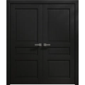 Interior Solid French Double Doors 36 x 80 inches | Ego 5012 Cognac Oak Veneer | Wood Interior Solid Panel Frame | Closet Bedroom Modern Doors EGO Painted Black Oak