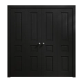 Sliding Closet Double Bi-fold Doors 72 x 84 inches | Ego 5012 Painted White Oak | Sturdy Tracks Moldings Trims Hardware Set | Wood Solid Bedroom Wardrobe Doors EGO Painted Black Oak