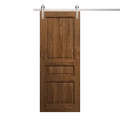 Modern Barn Door 30 x 96 inches | Ego 5012 Marble Oak | 6.6FT Silver Rail Track Heavy Hardware Set | Solid Panel Interior Doors EGO Cognac Oak