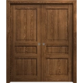 Sliding French Double Pocket Doors 36 x 80 inches | Ego 5012 Painted White Oak | Kit Rail Hardware | Solid Wood Interior Bedroom Modern Doors EGO Cognac Oak