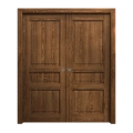 Sliding French Double Pocket Doors 60 x 84 inches | Ego 5012 Painted White Oak | Kit Rail Hardware | Solid Wood Interior Bedroom Modern Doors EGO Cognac Oak