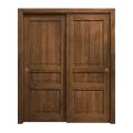 Sliding Closet Bypass Doors 64 x 96 inches | Ego 5012 Painted Black Oak | Rails Hardware Set | Wood Solid Bedroom Wardrobe Doors EGO Cognac Oak