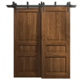 Sliding Closet Barn Bypass Doors 48 x 84 inches | Ego 5012 Marble Oak | Modern 6.6ft Rails Hardware Set | Wood Solid Bedroom Wardrobe Doors EGO Cognac Oak